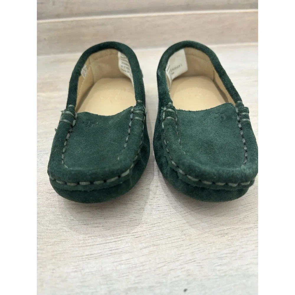 Janie and Jack Toddler Boy Christmas Holiday Dress Shoe Loafers Suade Sz 4 Green